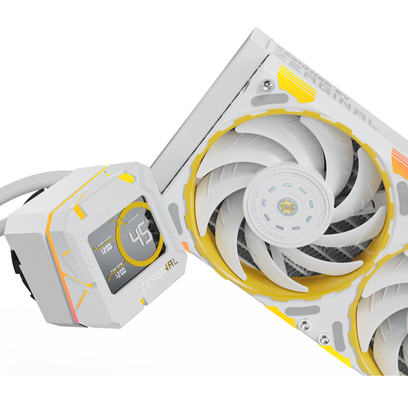 Yeston  ZC-ZEUS 360 Liquid CPU Cooler LCD Screen Water Cooler (WHITE)